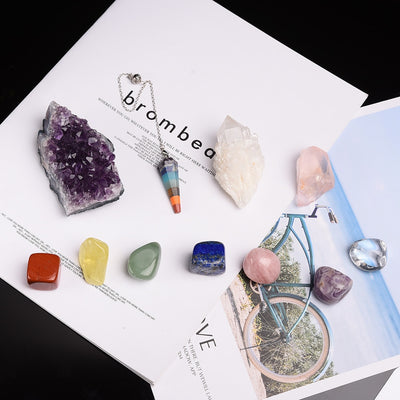 Pierres minérales de soin coffret bois