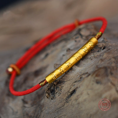 Bracelet chance rouge traditionnel argent ou plaqué or