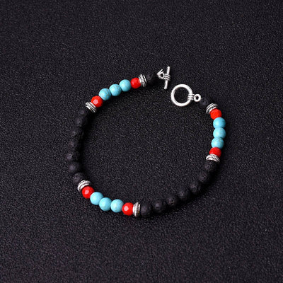 Bracelet énergie perles de lave et pierres naturelles