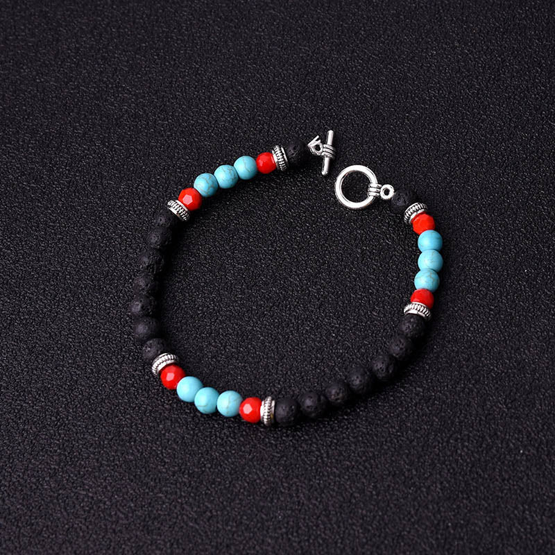 Bracelet énergie perles de lave et pierres naturelles