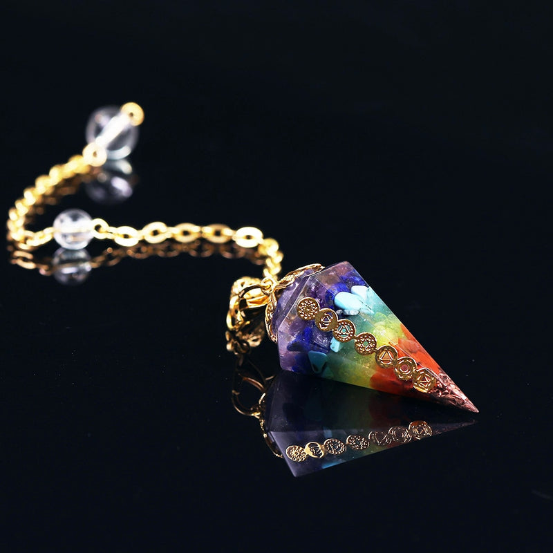 Pendule hexagonal en orgonite