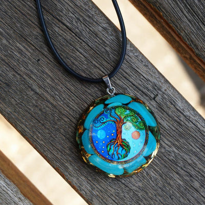 Collier pendentif Arbre de vie en orgonite