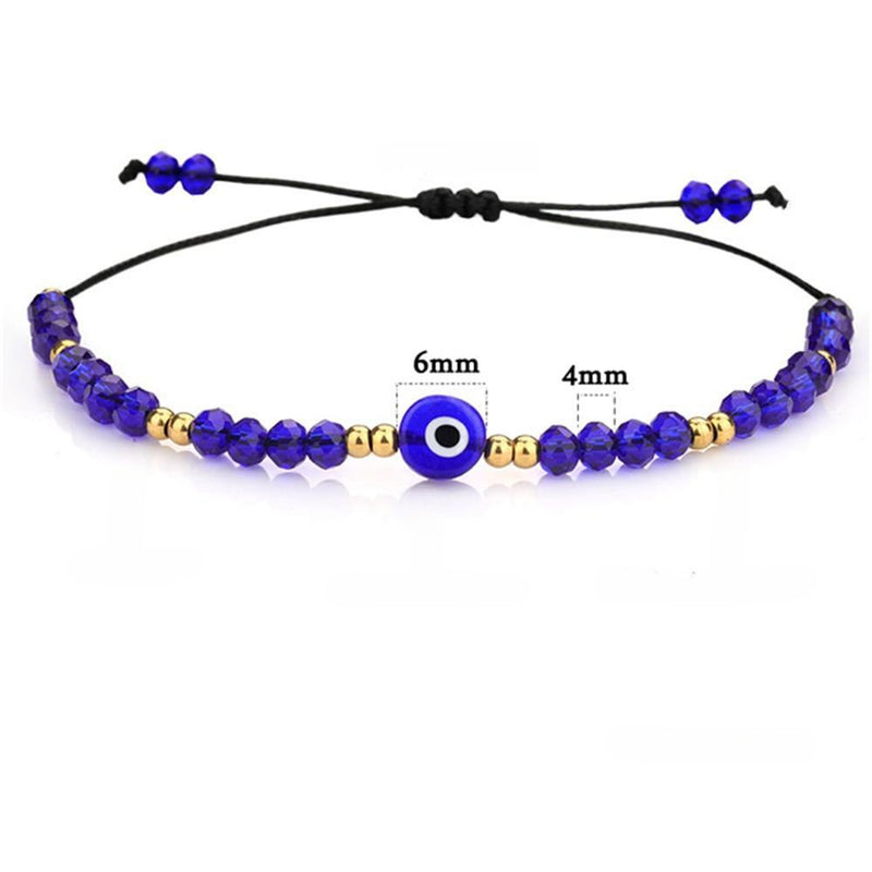 Bracelet porte-bonheur Œil turc en perles de cristal