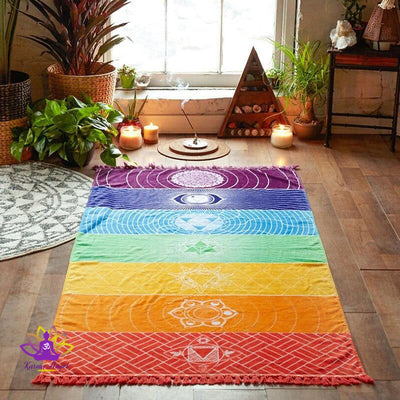 Tapis de yoga arc-en-ciel