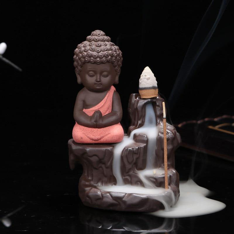 Bruleur d’encens Bouddha rouge