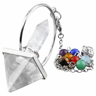 Pendule Reiki prisme en cristal naturel