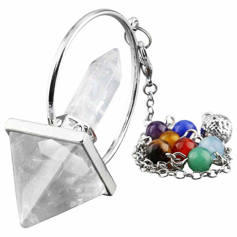 Pendule Reiki prisme en cristal naturel
