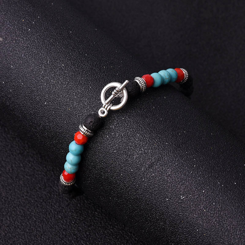 Bracelet énergie perles de lave et pierres naturelles