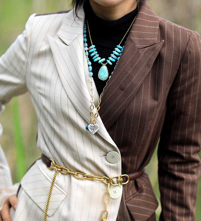Collier femme fait main en pierres naturelles