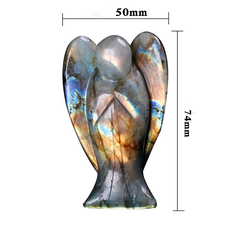 "Douces ailes" - Figurine d’Ange cristal en pierre de lune 75 mm
