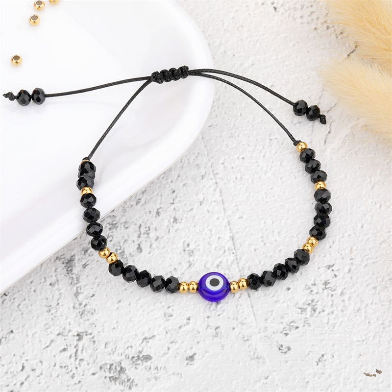 Bracelet porte-bonheur Œil turc en perles de cristal