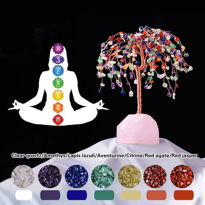 Grand arbre de vie Feng Shui en cristal sept chakras