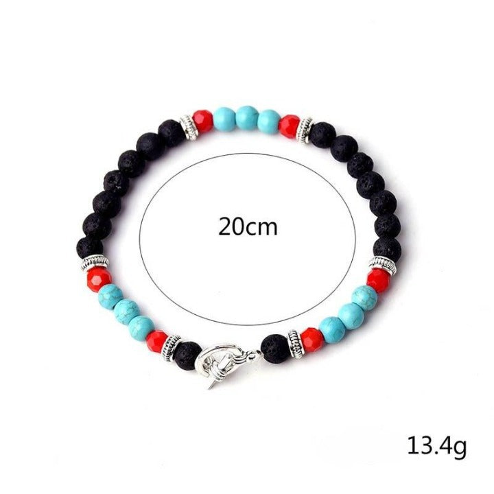 Bracelet énergie perles de lave et pierres naturelles
