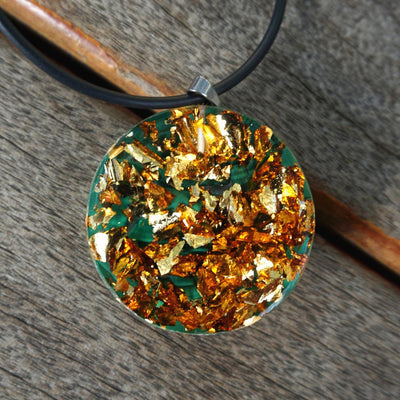 Collier arbre de vie en orgonite vert
