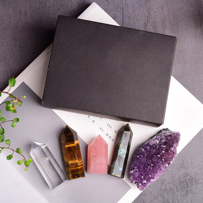 Coffret de cristaux uniques naturels