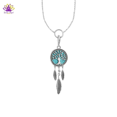 Collier pendentif attrape-rêves arbre de vie en argent