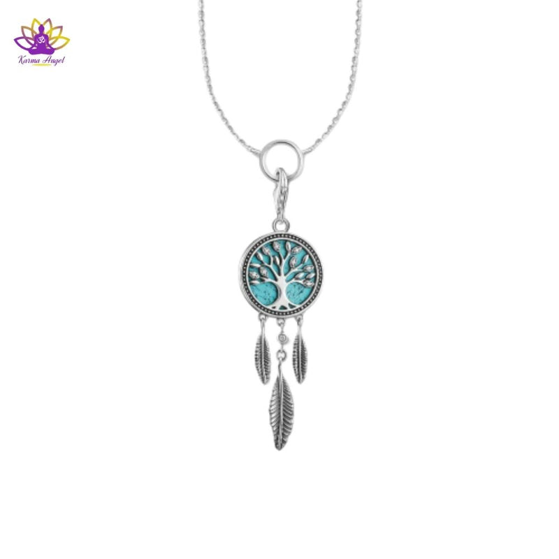 Collier pendentif attrape-rêves arbre de vie en argent