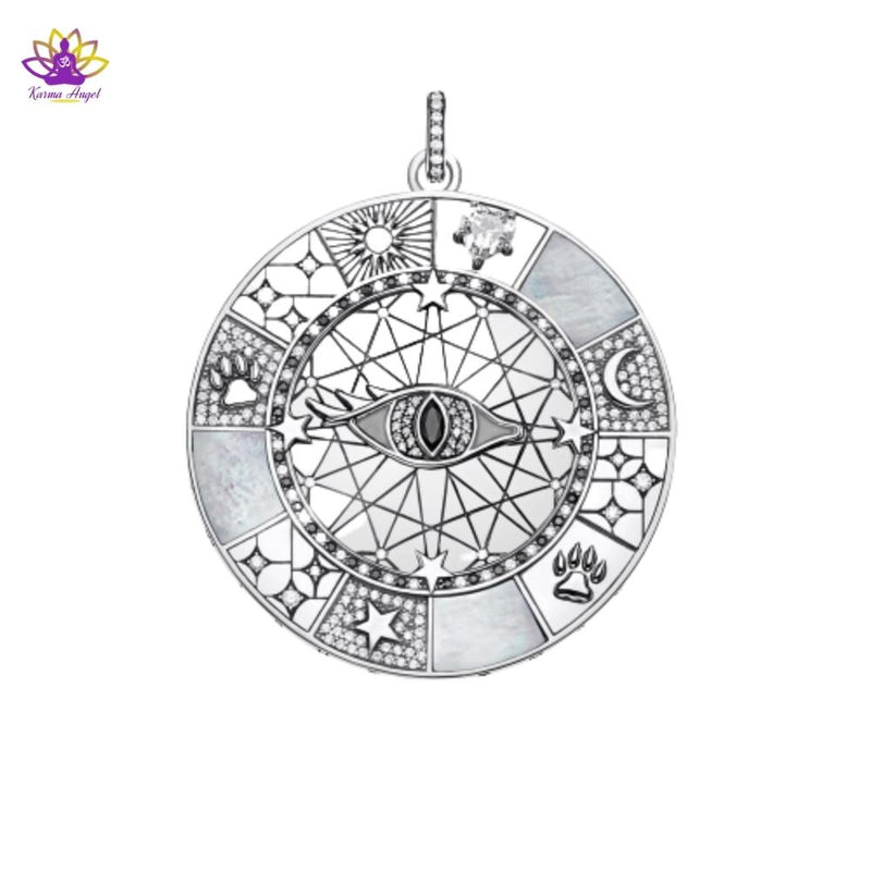 Pendentif symboles mystiques en argent