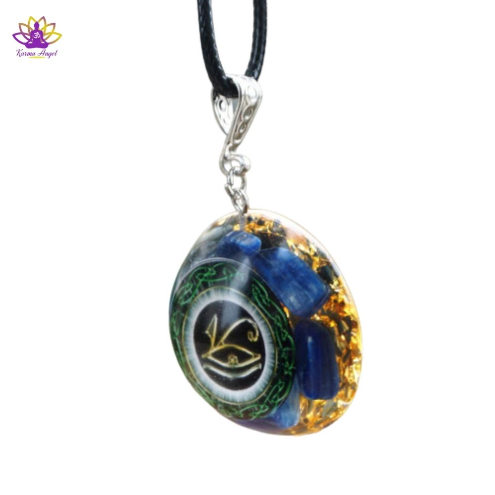 Collier pendentif cristal oeil d’horus en orgonite 