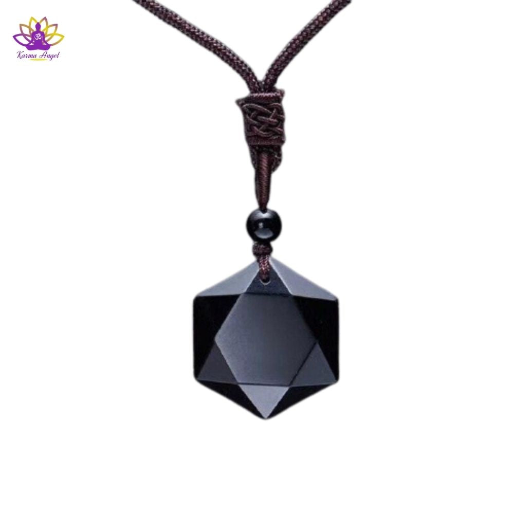 Collier de guérison obsidienne en pierres naturelles 