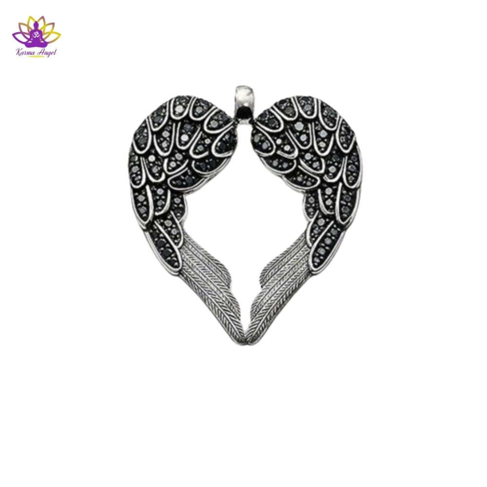 Pendentif Coeur ailes d’ange en argent 