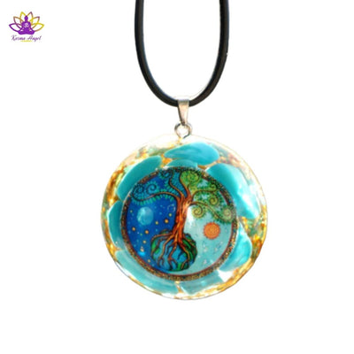 Collier pendentif Arbre de vie en orgonite