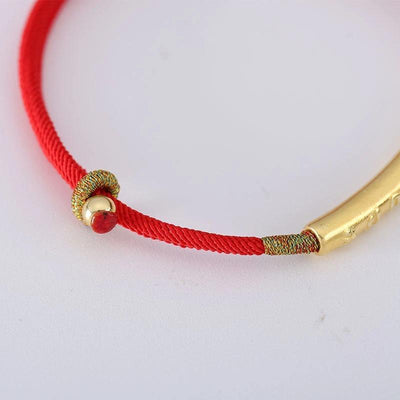 "Chance & bonheur" - Bracelet protecteur rouge traditionnel argent ou plaqué or
