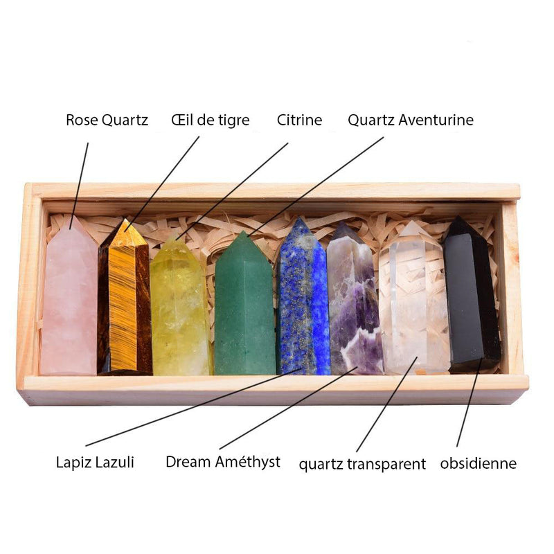 Coffret de 8 baguettes cristal 45 mm