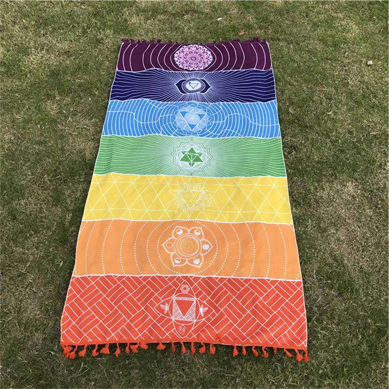 Tapis de yoga arc-en-ciel